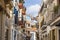 Narrow medieval street in Old Sitges, historical resort-city close to Barcelona