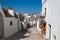 The narrow Monte S. Marco street of Alberobello.