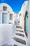 Narrow neighborhood at the old traditional village of Emporio, Santorini.