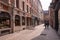 Narrow old cobblestone street in Lille, France