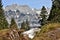 Narrow pass close to the tourist path with trees in background towards to Murg lakes