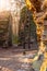 Narrow pass through sandstone rock formation at Chlum - Kozlov Castle Ruins, Bohemian Paradise, Czech Republic