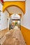 The narrow passage with cafes, Sanlucar, Spain