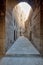 Narrow passage with old grunge stone walls, Cairo, Egypt