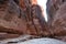 Narrow passage of rocks of Petra Canyon