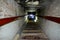 Narrow passge leading to the burial chamber inside the red north pyramid of Dahshur of king Sneferu, named for the rusty reddish