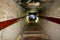 Narrow passge leading to the burial chamber inside the red north pyramid of Dahshur of king Sneferu, named for the rusty reddish