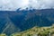 Narrow path on the hiking trail at high altitude Peruvian mountains between Maizal and Yanama, Peru