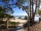 Narrow path leading to the lakeshore through the picturesque trees