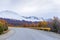 Narrow road in mountains near Ushuaia