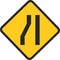 Narrow road sign icon, Traffic sign vector illustration