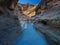 Narrow Rocky Canyon in Death Valley, Sunlight on Upper Cliffs