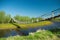 Narrow rope pedestrian bridge