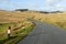 Narrow rural road B4519 on the Mynydd Epynt.