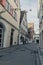 Narrow, Serene, and Timeless: A View of Ulm\\\'s Empty Fachwerk Street on a Peaceful Day