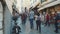 Narrow Shopping Street in Old Town Corfu, Greece