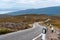 A narrow single-track road Western Highlands - Scotland, UK