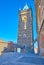 The narrow skybridge between St Bartholomew Church and its belfry, Kolin, Czech Republic