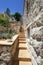 Narrow staircase in traditional mediterranean home