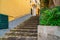 Narrow stairs and streets in the tourist village of Positano, Amalfi coast