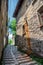 Narrow steep cobblestone roads in Gjirokastra, Albania