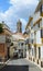 Narrow steep street in the ancient Cordoba