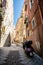 Narrow steep streets of Cagliari, Sardinia