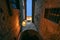 Narrow steet in the historic center of Spoleto in the province o