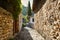 A narrow stone pathway in the medieval city of Pocitelj Capljina in Bosnia and Herzegovina