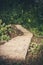 Narrow stone staircase, disappearing into the depths of the forest down.