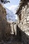 Narrow stone street in small village Manang, Nepal, Annapurna Circle