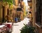 Narrow street in Chania town on Crete island, Greece