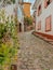 Narrow street in the colonial baroque rococo town of ouro preto, Brazil