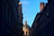 Narrow street and cupola view