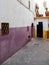 Narrow street fragmet in Medina. Tanger, Morocco