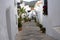 Narrow Street in Frigiliana an old Moorish village above Nerja on the Costa del Sol in Southern Spain