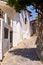 Narrow street in greek mountain village, island of Crete