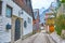 In narrow street, Halltatt, Salzkammergut, Austria