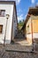 Narrow street in jewish quarter. Trebic, Czech Republic