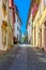 Narrow street leading to the Church of Mercy or Igreja da MisericÃ³rdia in viseu, Portugal