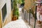 Narrow street of Lisbon, Portugal.