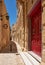 The narrow street of Mdina, the old capital of Malta.