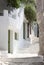 Narrow street in Naxos island