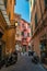 Narrow Street with old buldings in Pisa, Italy