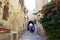 Narrow street in the  Old City of Jerusalem.