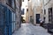 Narrow street in the  Old City of Jerusalem.