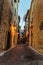 Narrow street in the old town Antibes in France