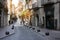 Narrow street in old town. Girona, Catalonia, Spain