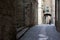 Narrow street in old town. Girona, Catalonia, Spain