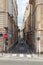 Narrow street perspective, Rue Seguier, Paris